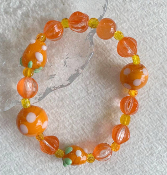 Yellow orange strawberry bracelet