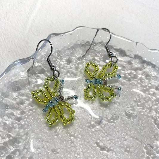 Butterfly beaded earrings